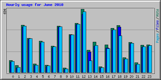 Hourly usage for June 2010